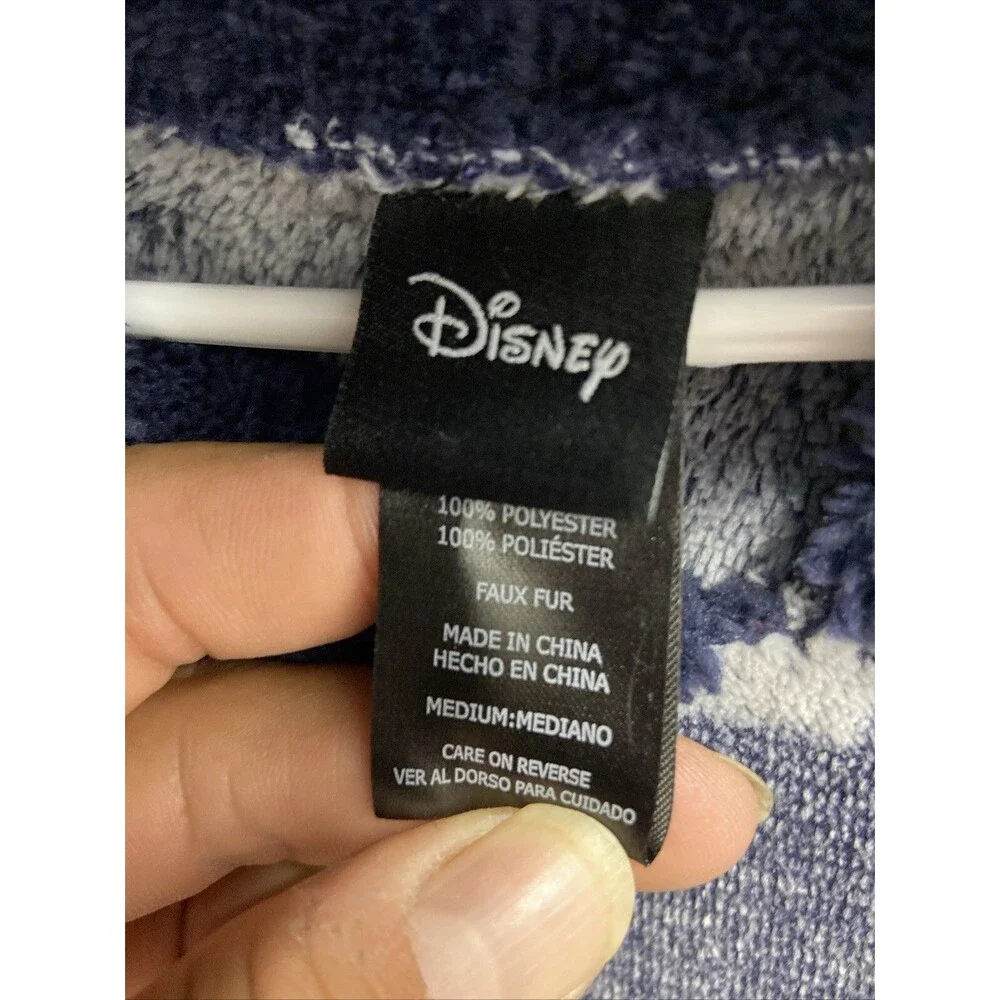 Disney Mickey Mouse Silhouette Blue Plush Hooded Nightgown Size M - Picture 8 of 16